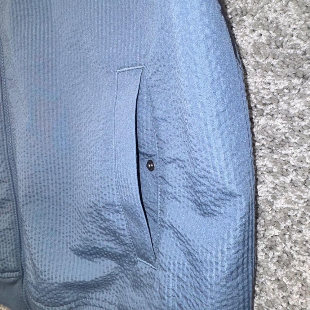 Hurley Seersucker Bomber Mens Textured Full Zip Jacket Hypnotic Blue Large NEW - Picture 3 of 8